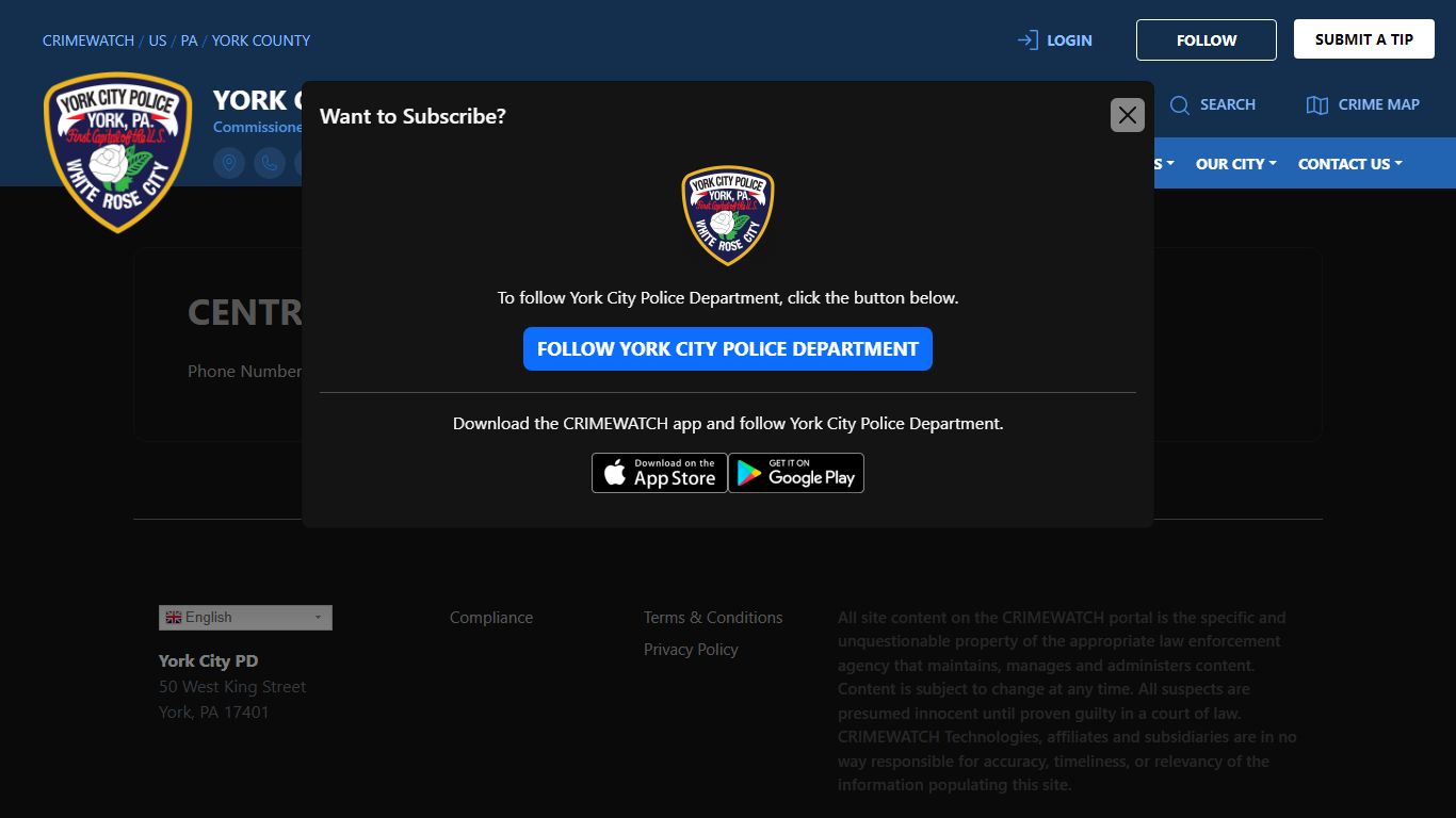 Central Booking | York City Police Department - CRIMEWATCH