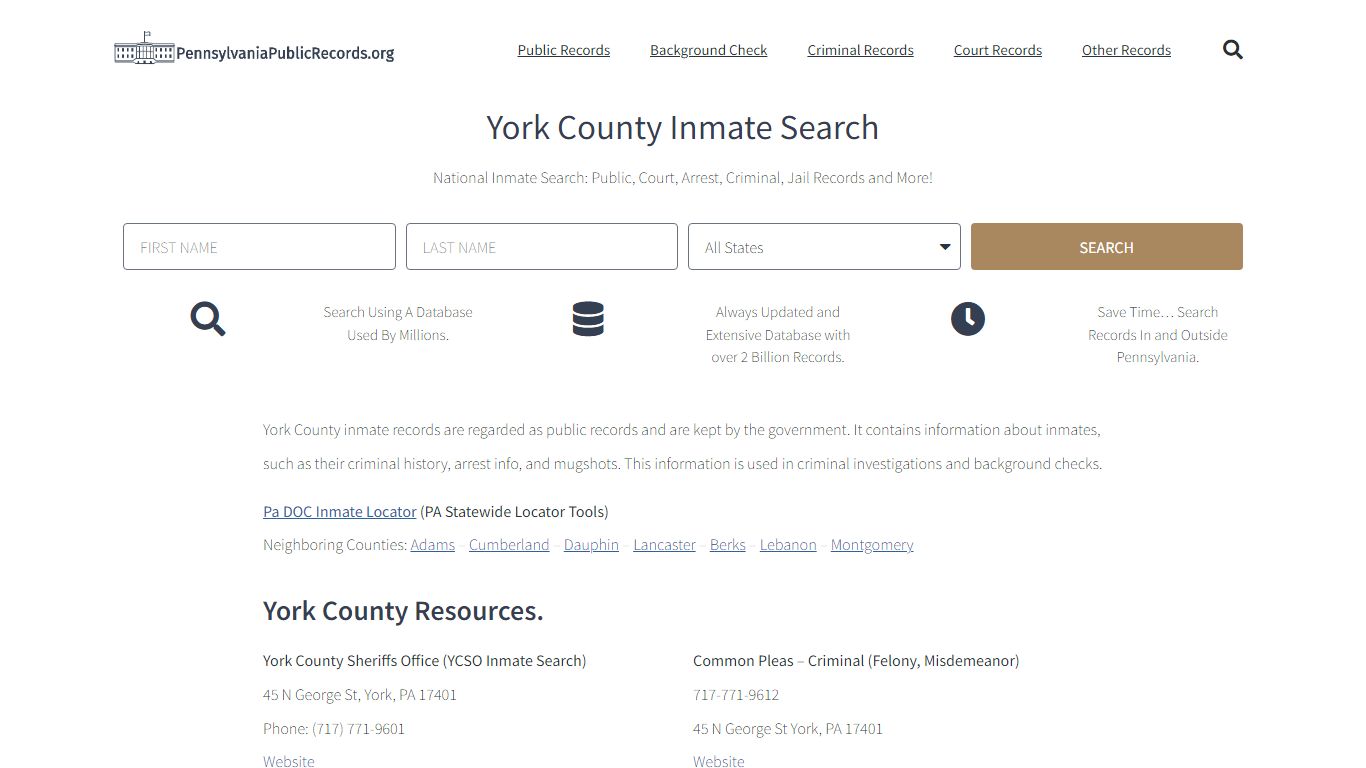 York County Inmate Search - YCSO Current & Past Jail Records